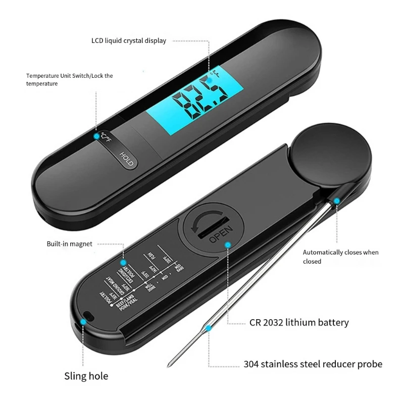 BBQ Thermometer TemperatureMeter Kitchen Cooking Instant Read Probe