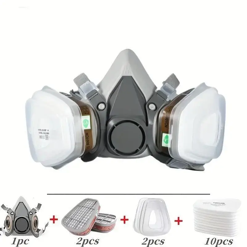 New 7in1/16in1 6200 Dust Gas Respirator Half Face Dust Mask For Painting Spraying Organic Vapor Chemical Gas Filter Work Safety