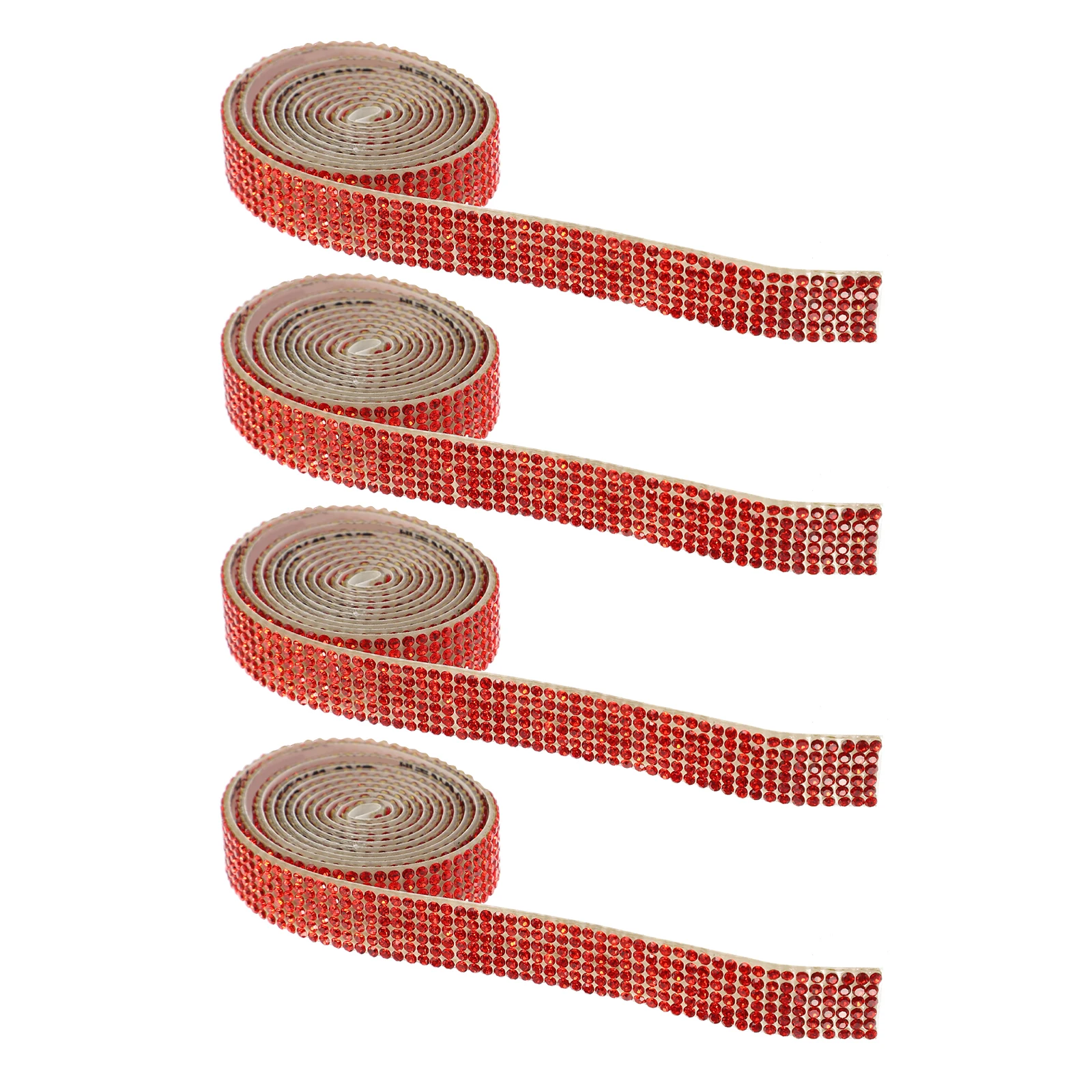 

4 Rolls Rhinestone Stickers Bridal Belt Patches Garment Applique Crystal DIY Sash Red Dress Bride Decoration Durable Practical
