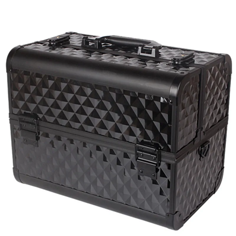 Aluminium PVC Nail Toolbox Make Up Beauty Case Cosmetic Bag Multi Tiers Lockable Jewelry Box Gift Travel Suitcase Shoulder Bags