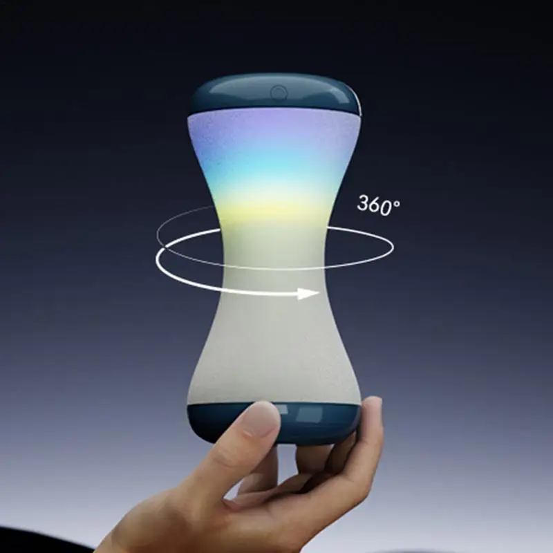 

Bedside Touch Lamp LED RGB 360 Rotating Night Light Dynamic Lighting Hourglass Shape Cordless Touch Lamp For Bedroom Nightstand