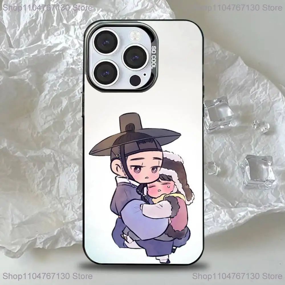 حافظة هاتف رسام N-Night-S لهاتف iPhone 17,16,15,14,13,12,11,Pro,Max,Plus,Mini,XS,SE مصد صلب أسود غير لامع مضاد للسقوط