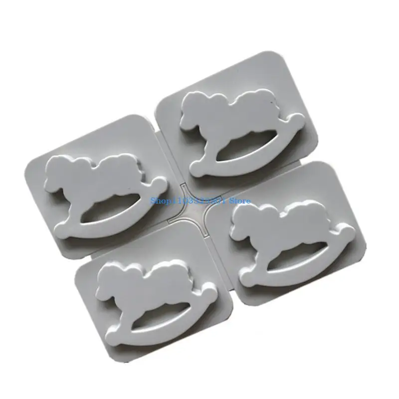 

4 PCS Exquisite Rocking Horse Mold Craft Cake Chocolate Clay Soap Decorating 400D