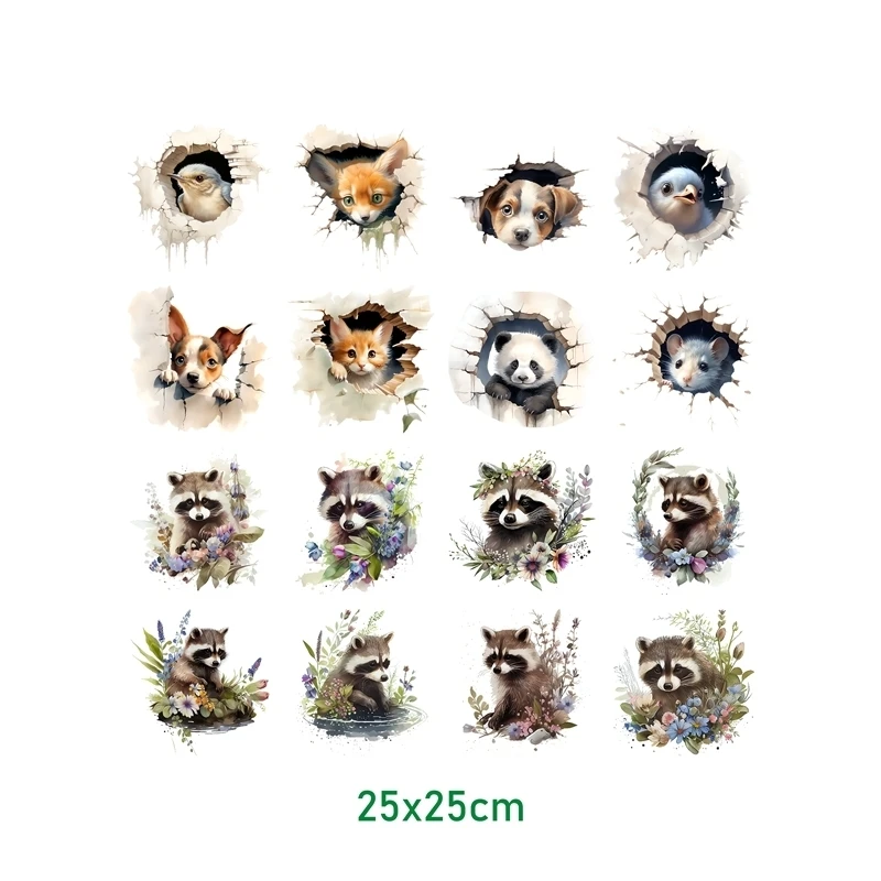 25x25 سنتيمتر سحابة الحيوان الفطر الحديد على ملصقات نقل الحرارة DTF الحديد على نقل بقع للأطفال الكبار الملابس عشرة #3