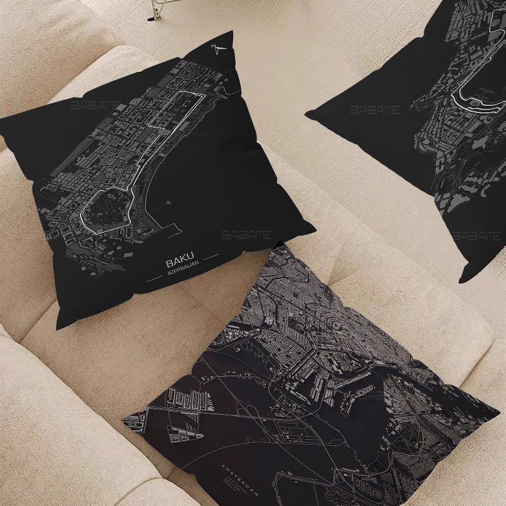 City Urban Route Cushion Cover Pillowcase Upholstery Sofa Throw Pillow Home Decor Pillowcas