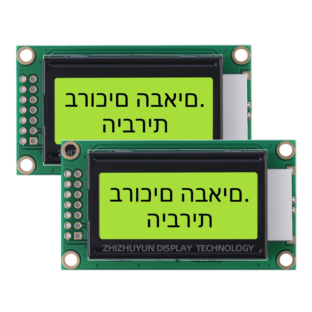 0802b-2 hebräisches Zeichen LCD-Bildschirm Eisblau-Display LCD-Bildschirm LCD-Anzeige modul 14pin