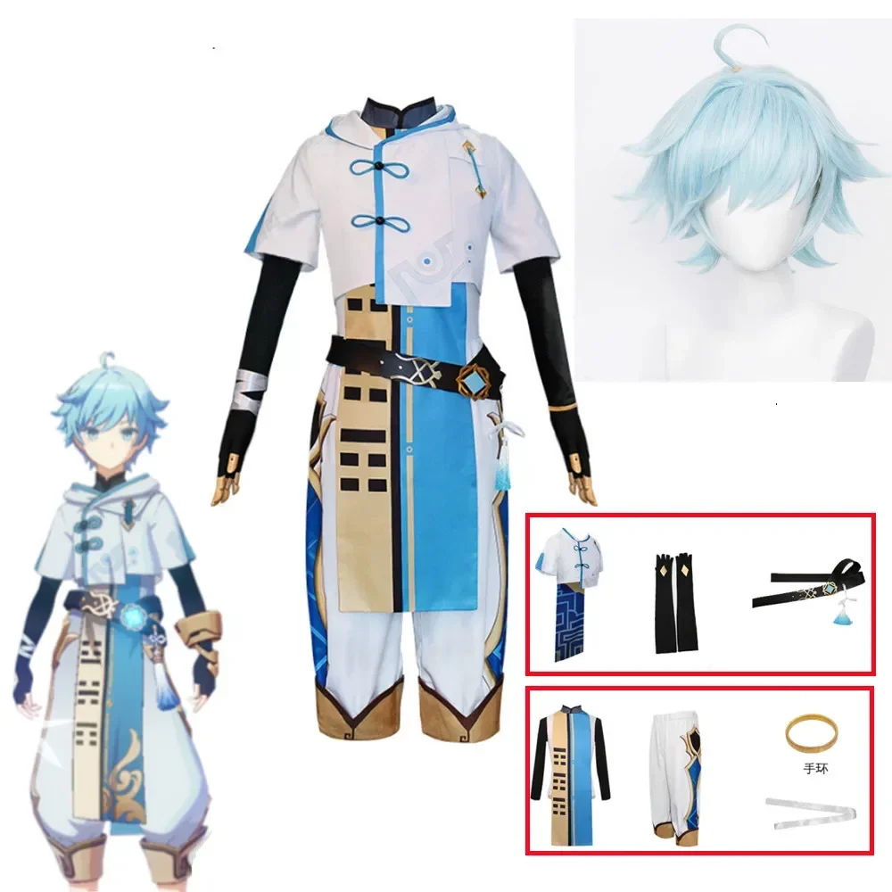 Game Genshin Impact cosplay Disfraz de Anime Genshin Impact para hombre y mujer, traje de Cosplay, peluca, disfraz de Halloween