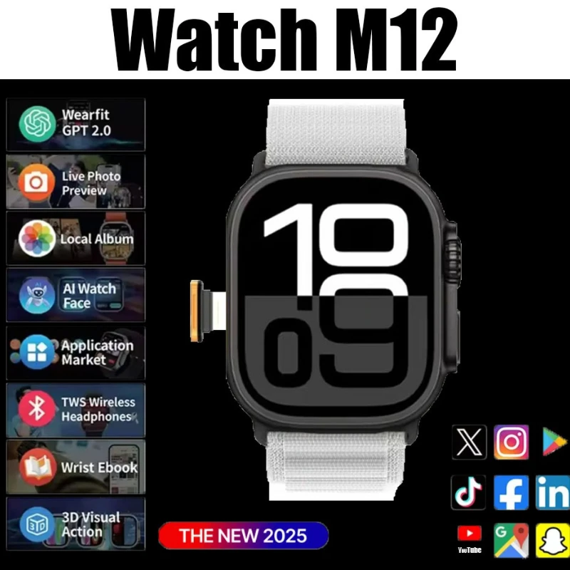 

Новая технология Master 2025 года с умными часами M12 с системой 4G All Network Android S10 и точной GPS-навигацией с картой