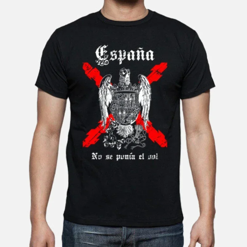 Camiseta Impresa Con Insignia De águila Imperial Española España. No Se Ponía El Sol men clothing graphic t shirts oversized new