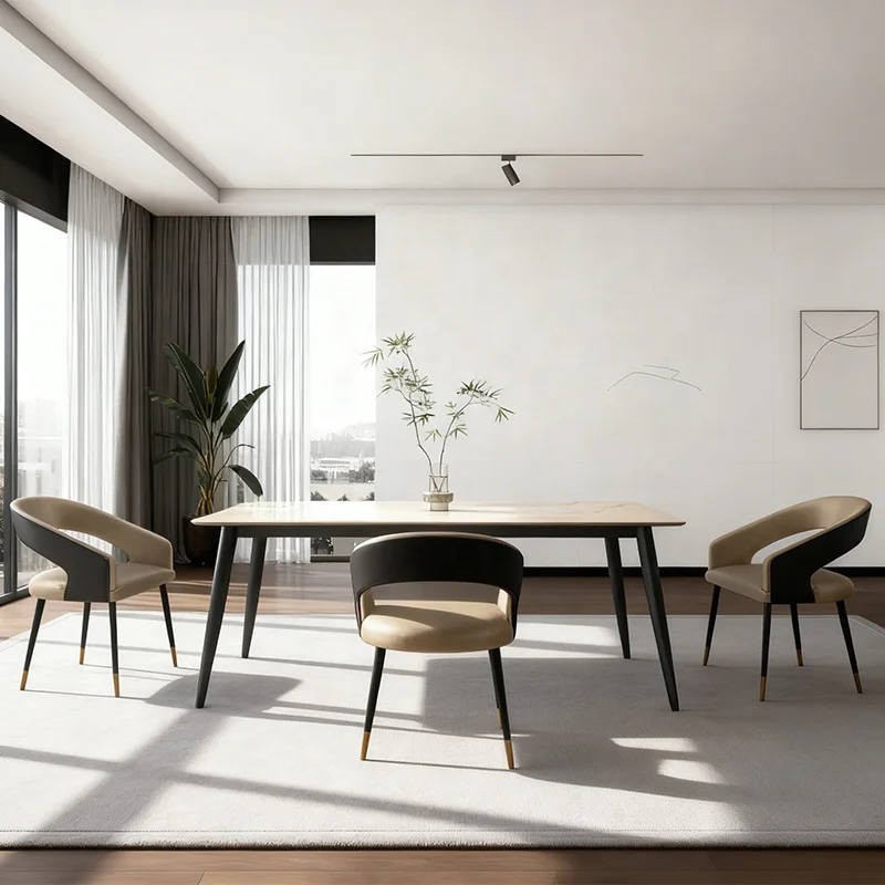 Family Suite Furniture Dining Room Steel Foot Table Set Middle Eastern Residential Living Room Dining Table Set