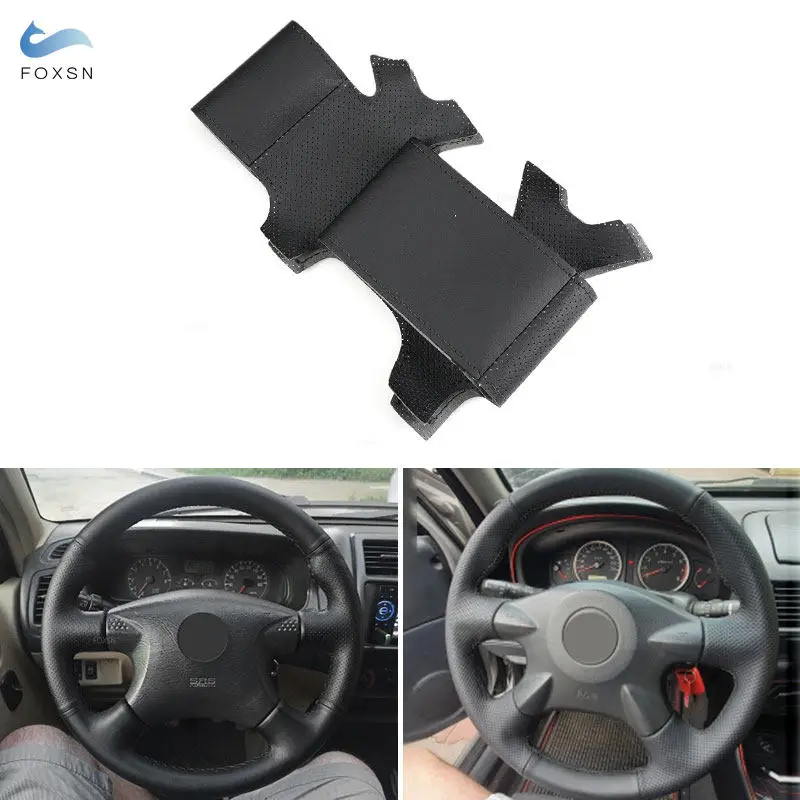 For Nissan Almera N16 X-Trail T30 Primera P12 Terrano 2 Pathfinder Paladin Black Perforated Leather Car Steering Wheel Cover
