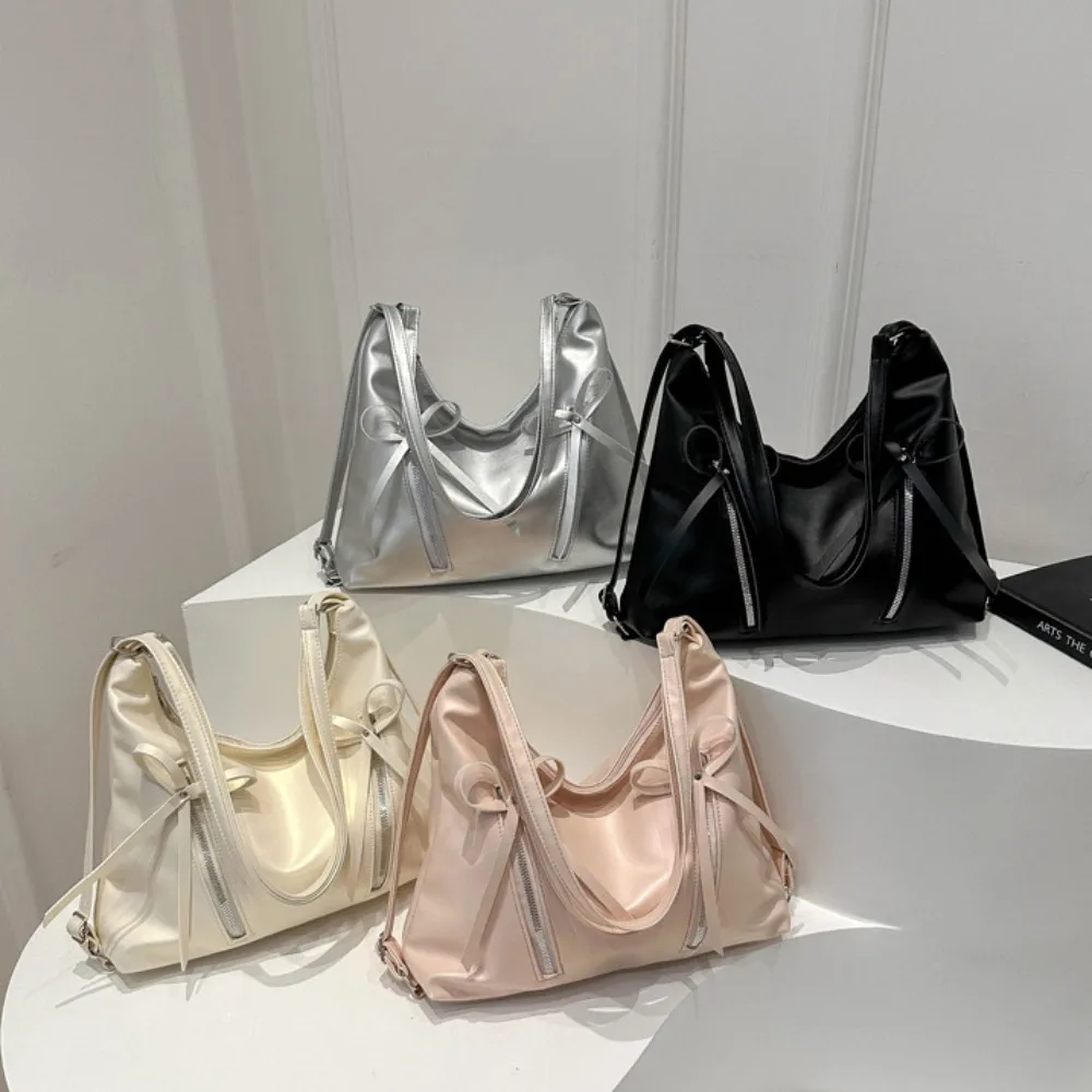 Trendy Shoulder Bag Hot Sale PU Leather Large Capacity Totes Bag Bowknot Casual Messenger Bag Lady