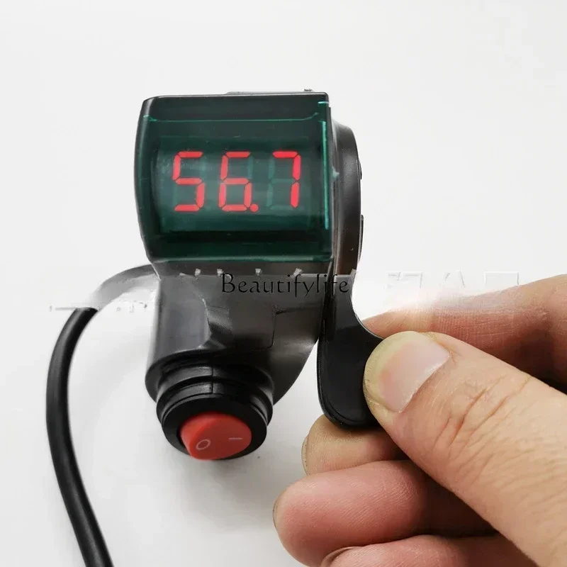 Red screen digital display finger dial belt power switch 0-99V digital display voltage thumb throttle