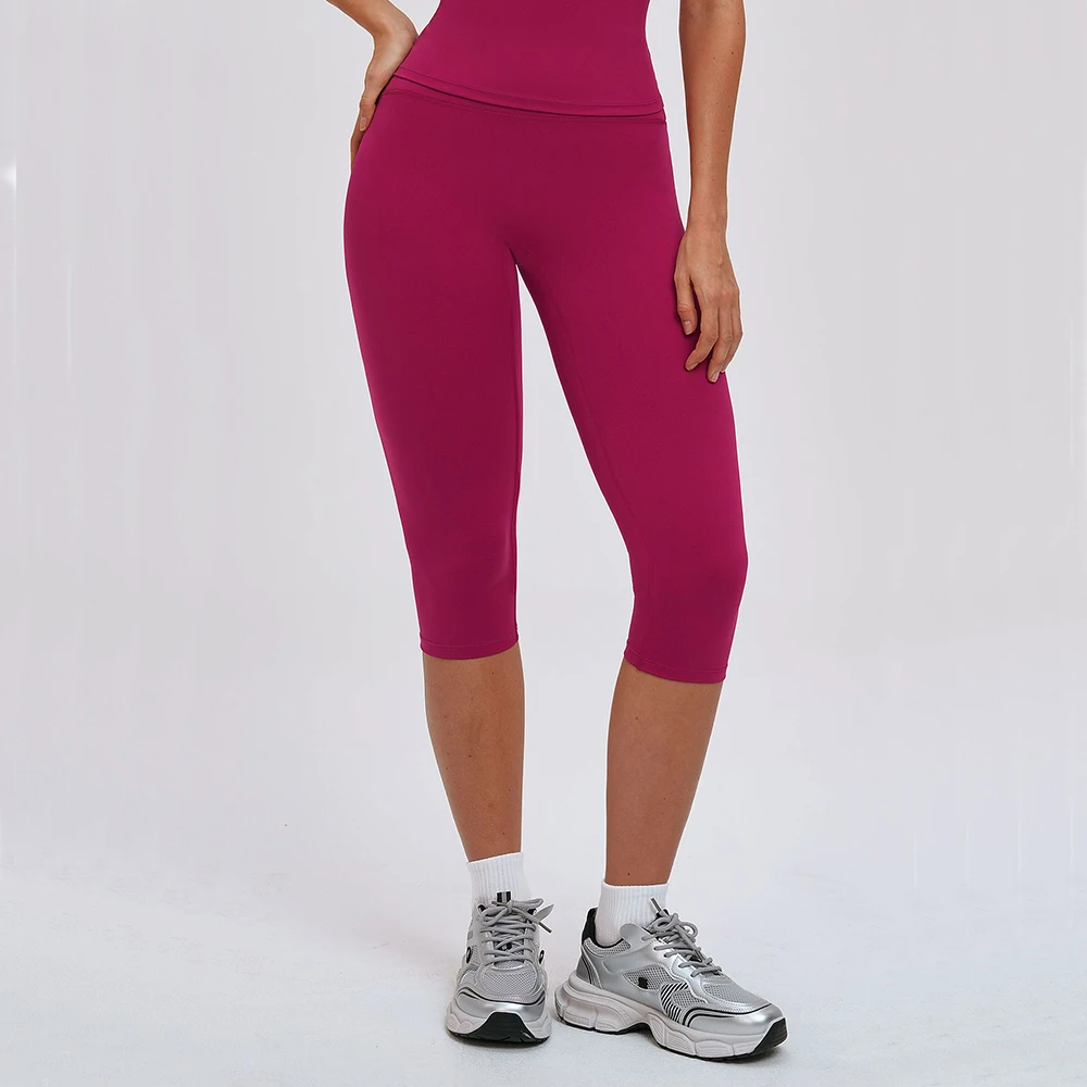 High Waist Yoga Leggings Women Slim Tights Fitness Leggings Capri Pants Elastic Push Up Butt Knit Fashion Gym Workout Pants