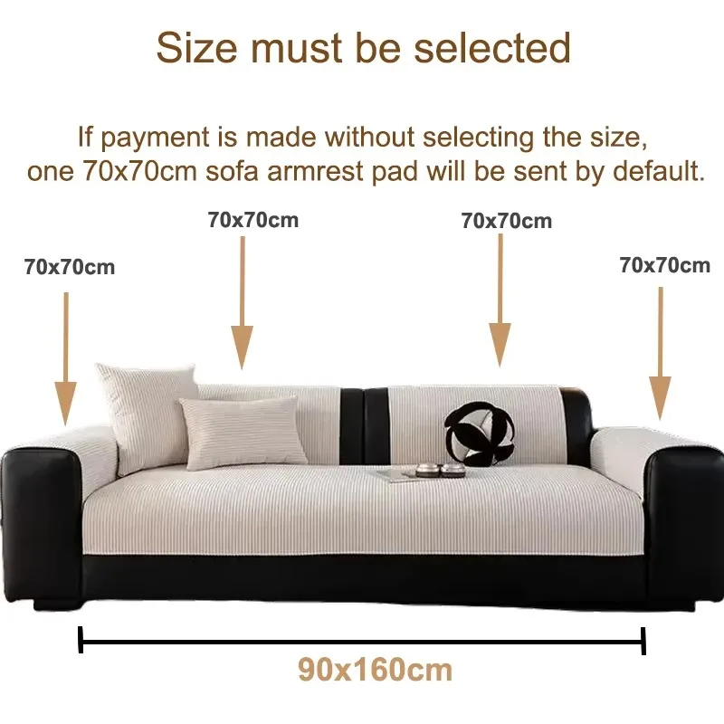 Striped Chenille Grey Sofa Cover, Minimalist Non-Slip Pet-Friendly All Season Universal Couch Protector Home Decor 1pc