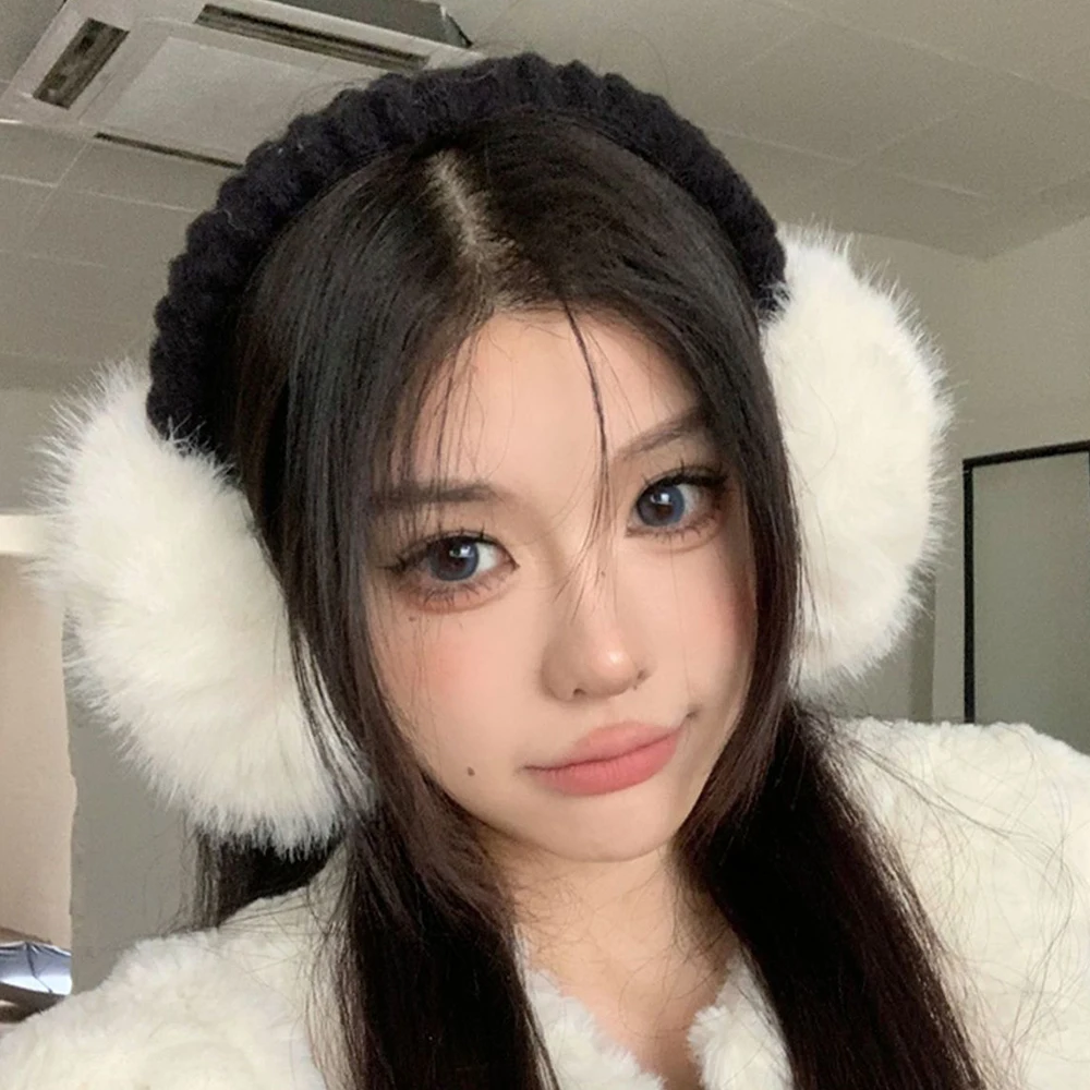 Fashion Plush Ear Muffs Hair Bands Cold Protection Warm Earmuffs Soft Keep Warm Ear Warmer Christmas Gifts