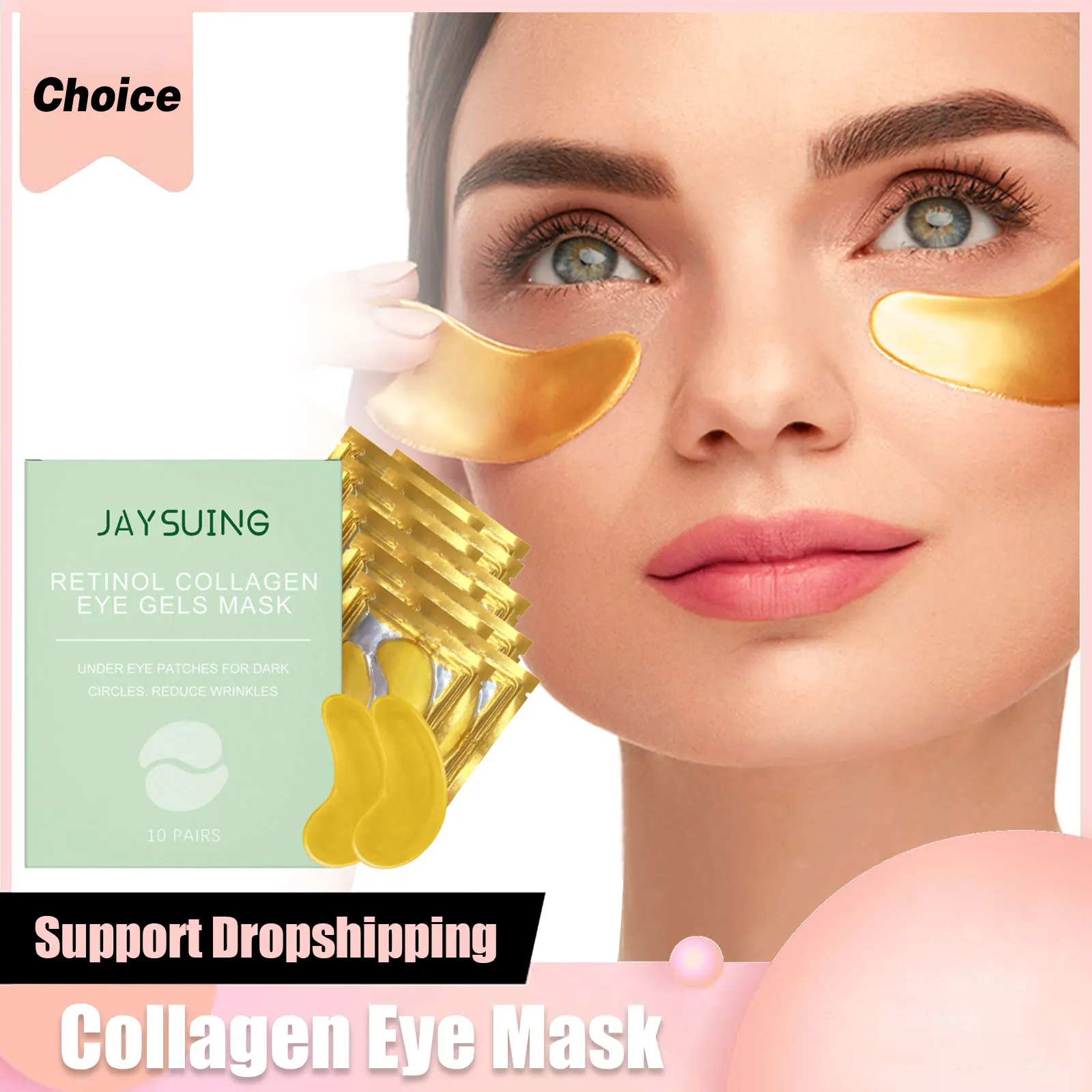 Hyaluronic Acid Eye Mask Centella Asiatica Remove Dark Circles Eyes Bags Moisturizing Firming Nourishing Collagen Eye Patches