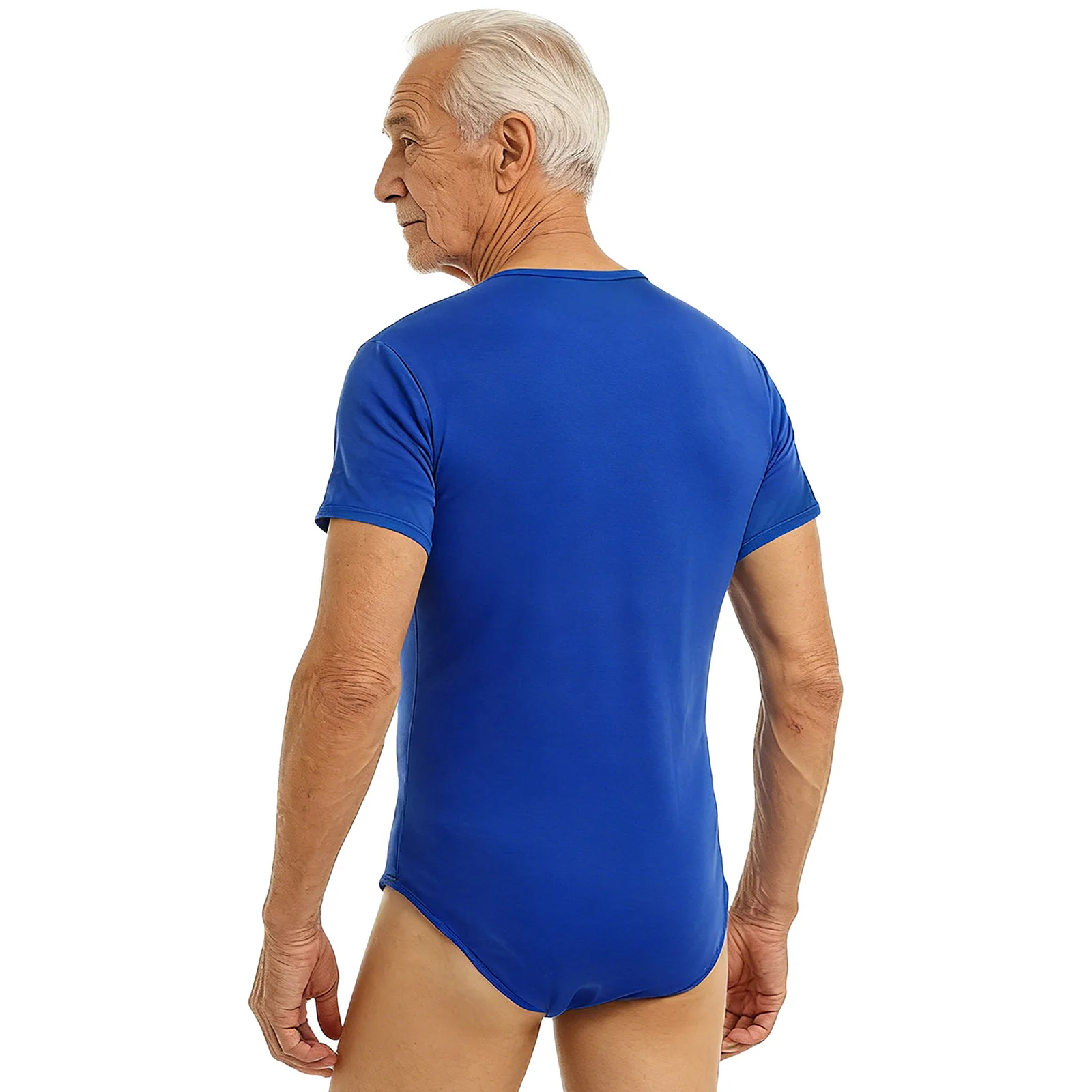 Adult Special Needs Adaptive Clothing Short Sleeve Elderly Incontinence Bodysuit for Alzheimer Disabilities Patient Bedridden