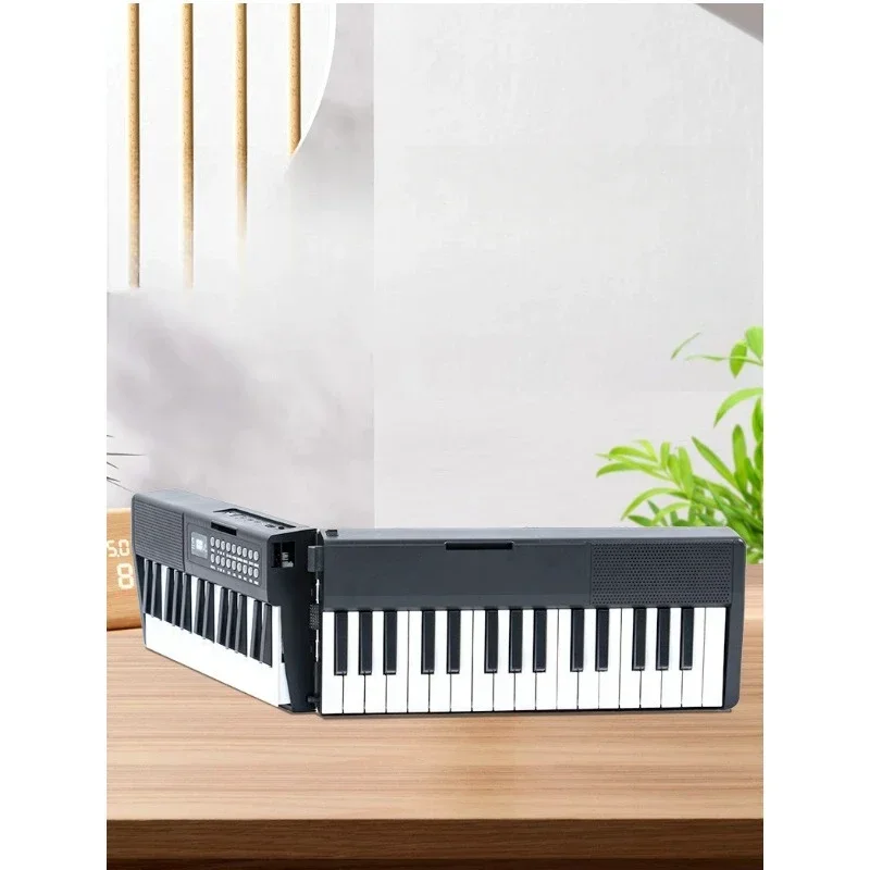 2025 New Portable 61-Key Folding Digital Piano with Semi-Weighted Keys Perfect for Piano Lovers Black Color for Music