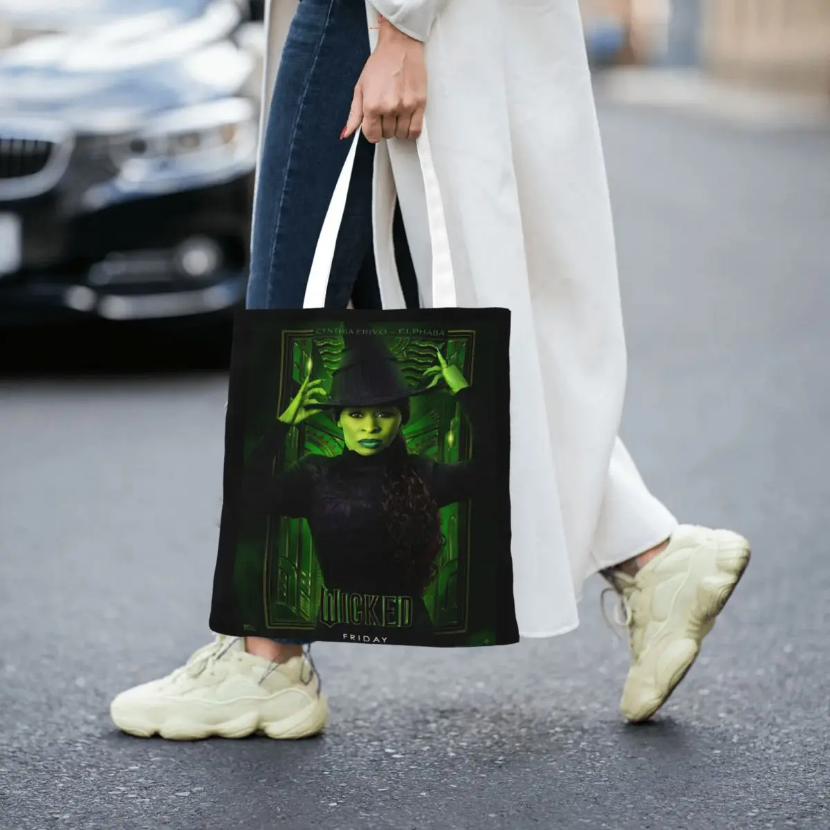 

Elphaba Wicked For Good Canvas Tote Handbag Movie Shoulder Bags Large Capacity Shopping Bags for Unisex