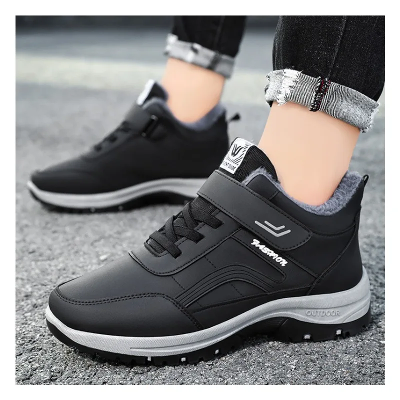 2026 Snow Boots for Men Casual Winter Shoes Platform Non-slip Warm Fur Ankle Boots Plush Combat Outdoor Hiking Motorcycle Boots view 6