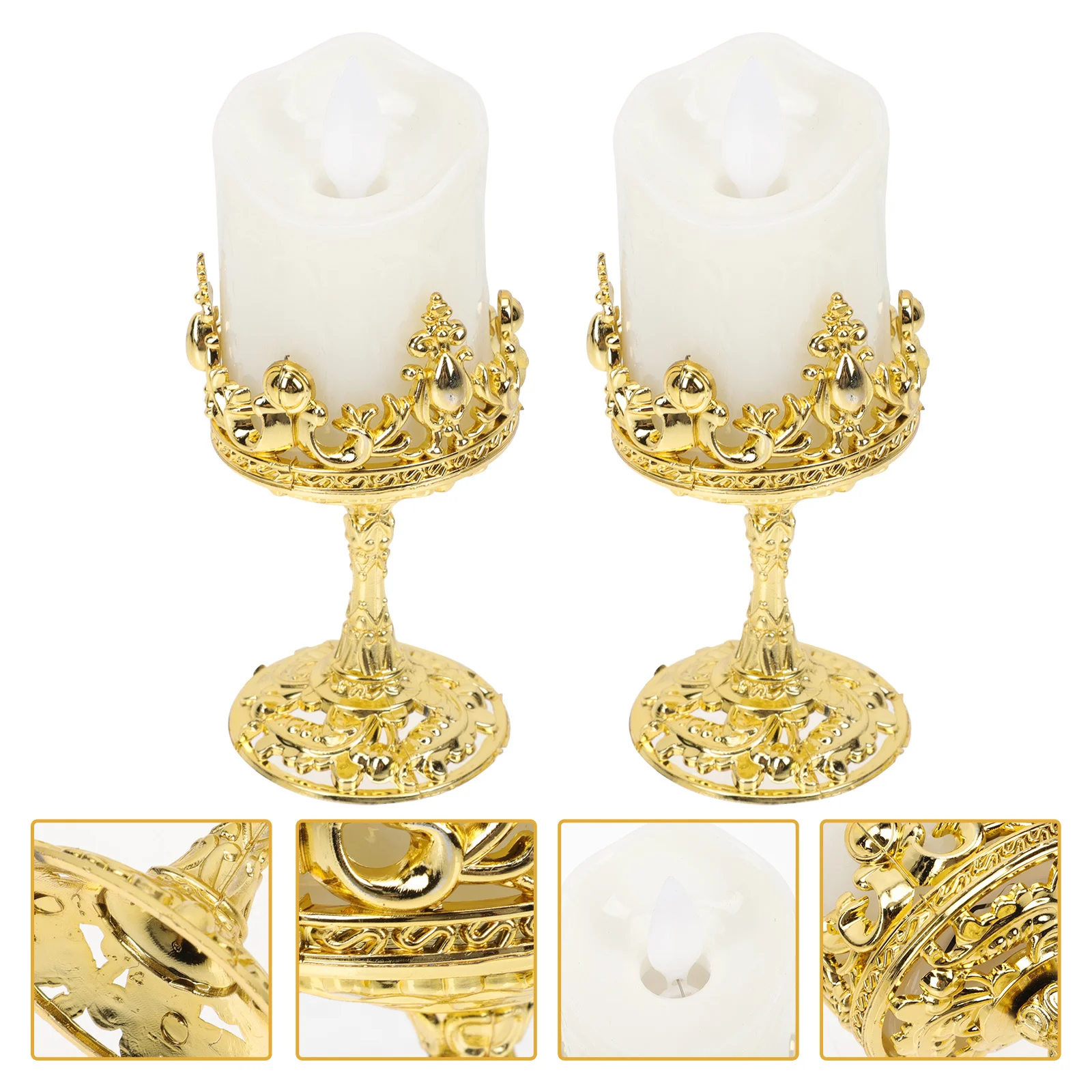 

2Pcs Flameless LED Light Premium Simulated Lamp for Party Wedding Home Decoration Electric Light