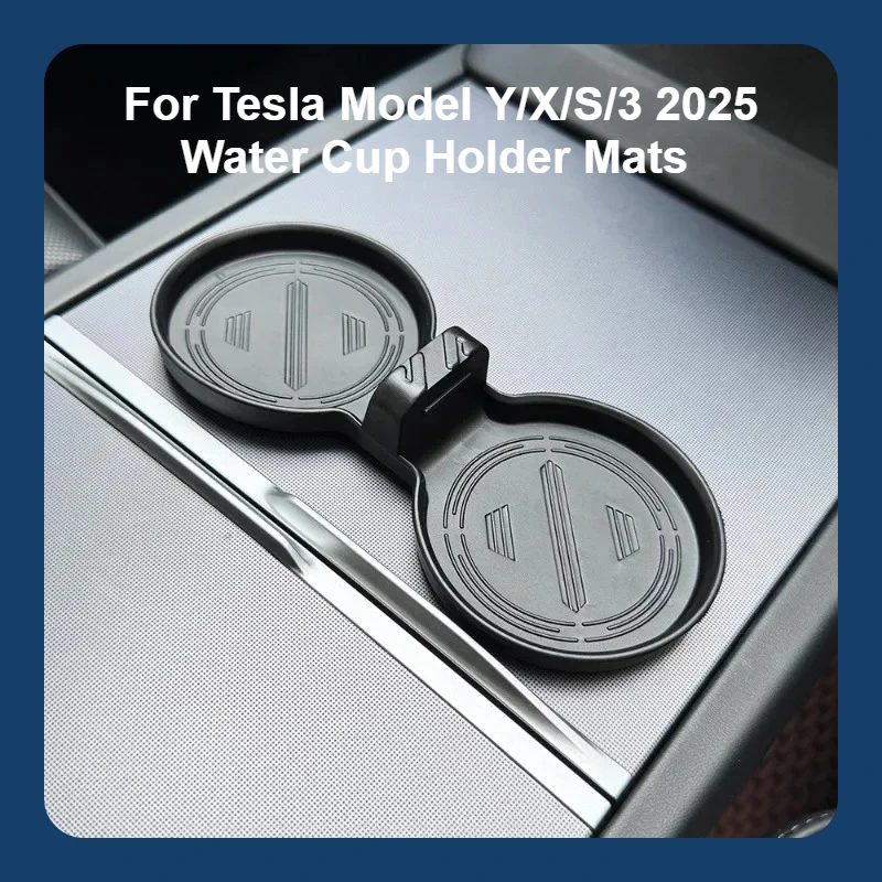 Para Tesla Model Y Juniper Model X/S/3 Highland 2025 soporte para vasos esteras inserto de bebida almohadilla de posavasos antideslizante accesorios de coche