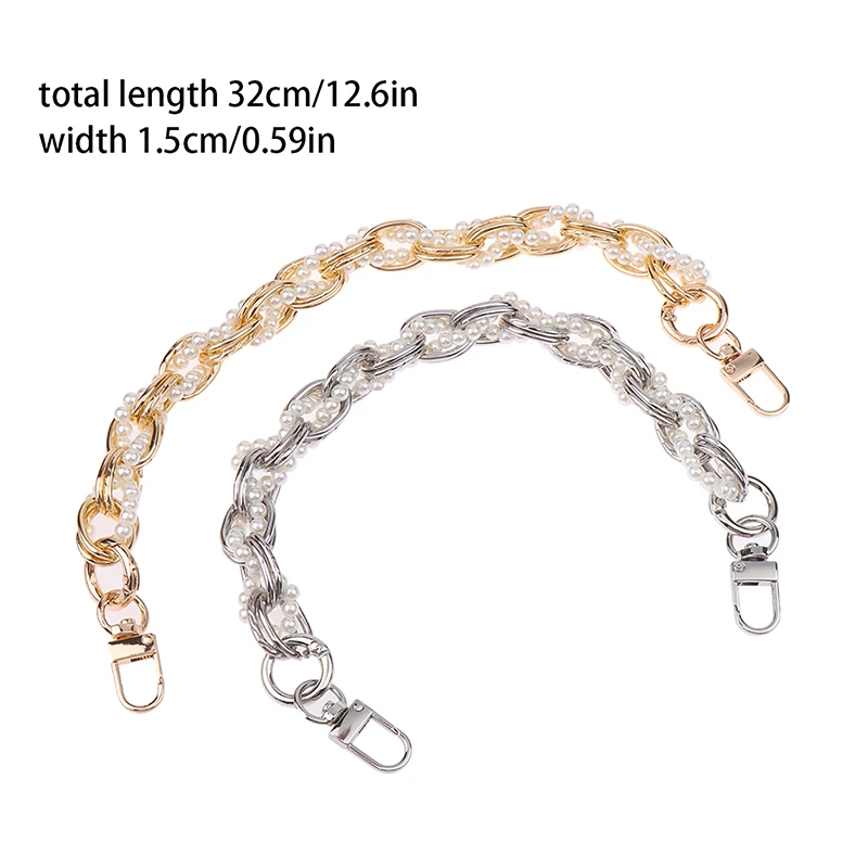 Pearl Bag Chain Strap Extender Bag Hanging Chain Pearl Decorative Chain Girls Bag Accessories Handbag Chain Shoulder Bag Chain