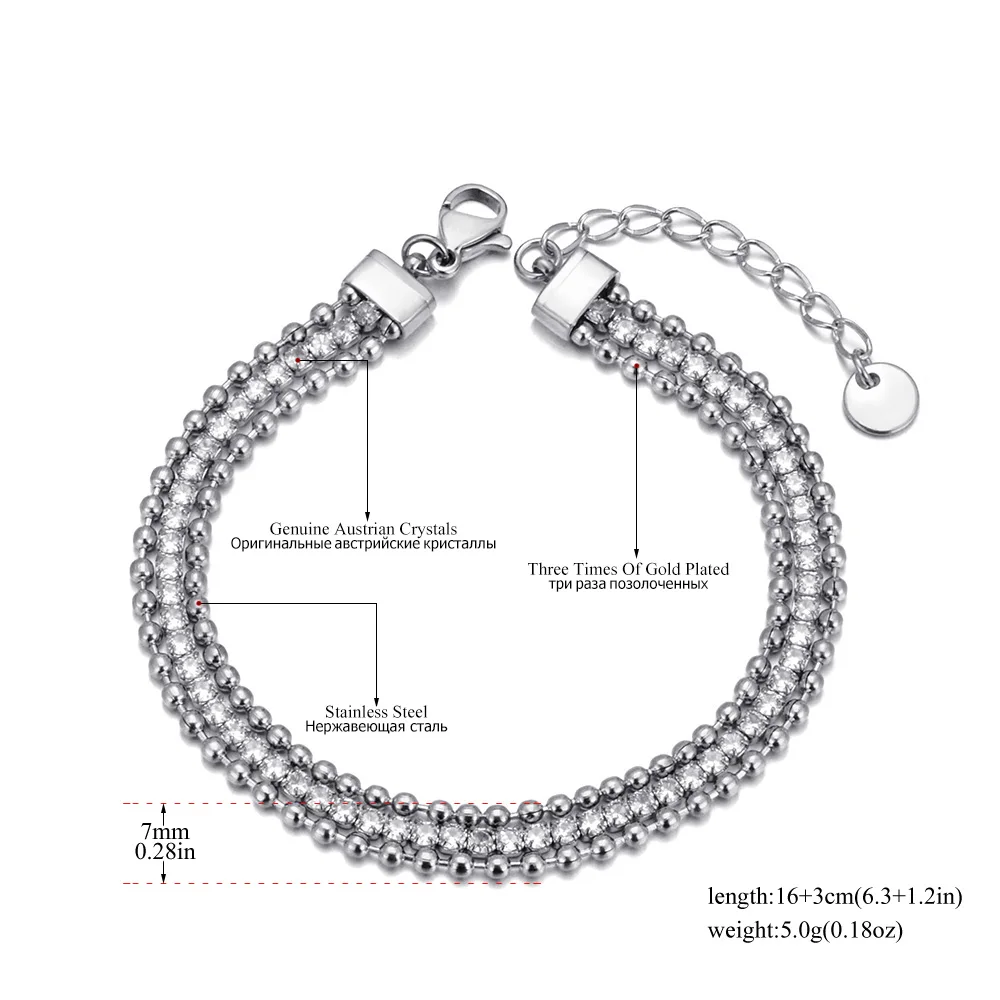 JeeMango Trendy Round Disc Tree Charm Armbänder Schmuck für Frauen Titan Edelstahl Netzwerkkettenarmband JB20028 – Detail 8