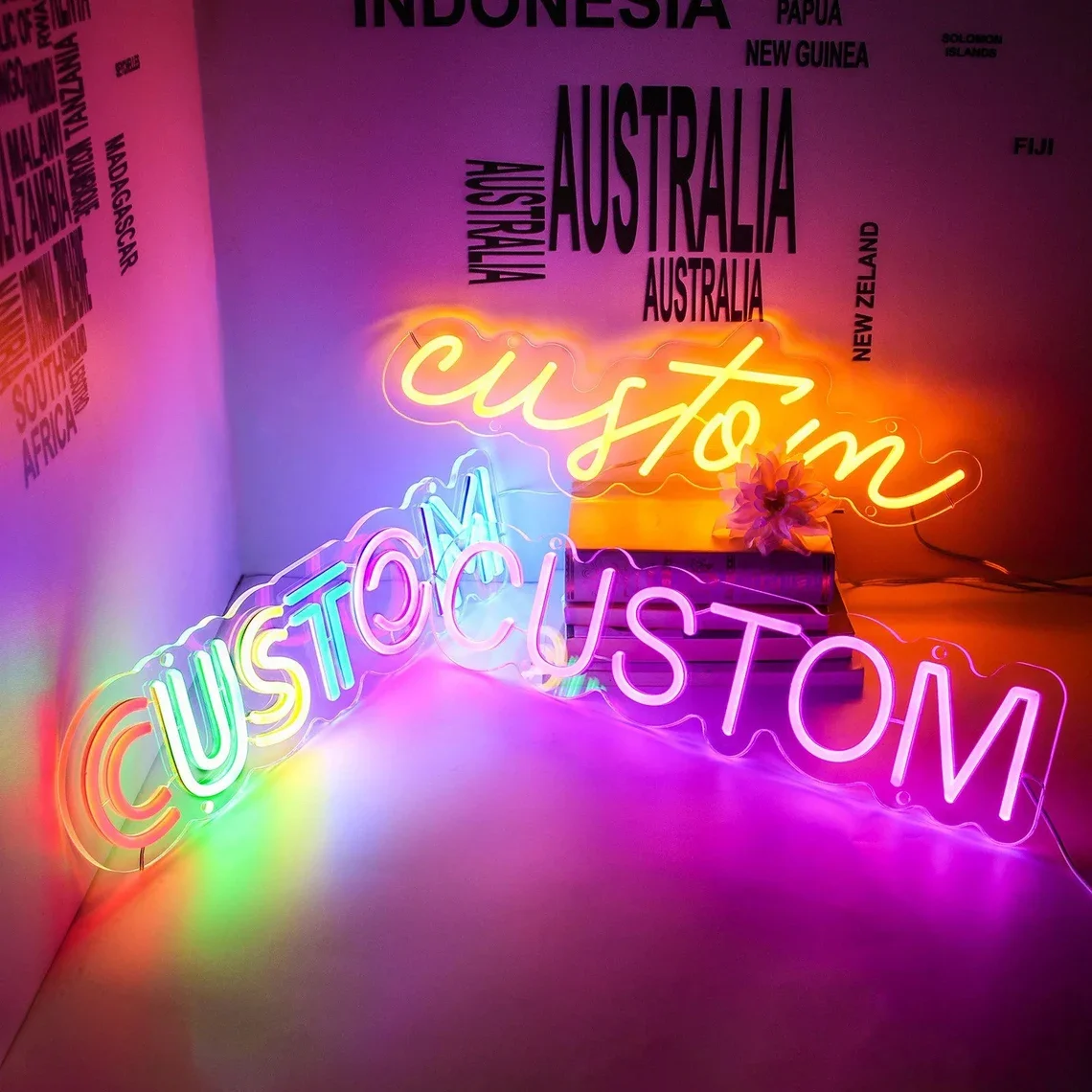 

Personalised Custom Neon Sign Handmade Led Night Lights Business Logo Name Bedroom Lamp Birthday Party Wedding Gift Home Décor