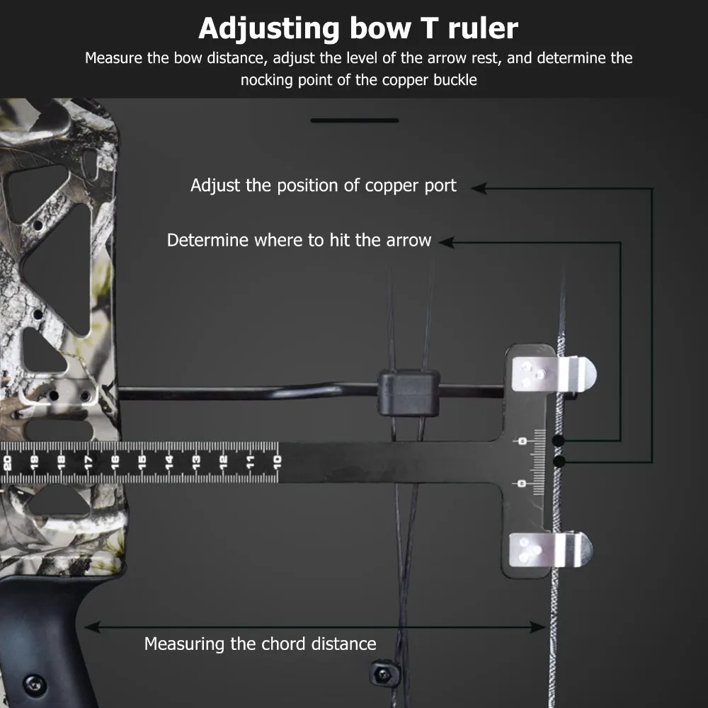 Versatile T Ruler Bow String Nocking Points Pliers Set Black Compound Bow Kit Nocking Buckle Pliers Kit Archery Equipment