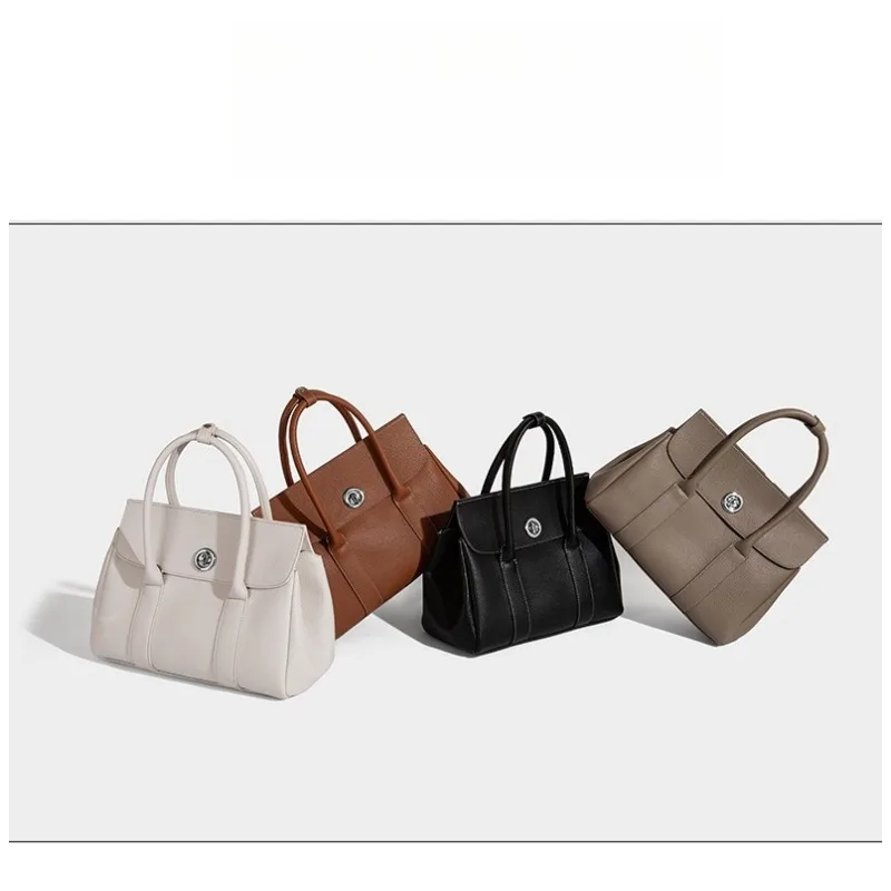 

New Fashionable Trendy Large Capacity Tote Bag Retro Shoulder Crossbody Briefcase