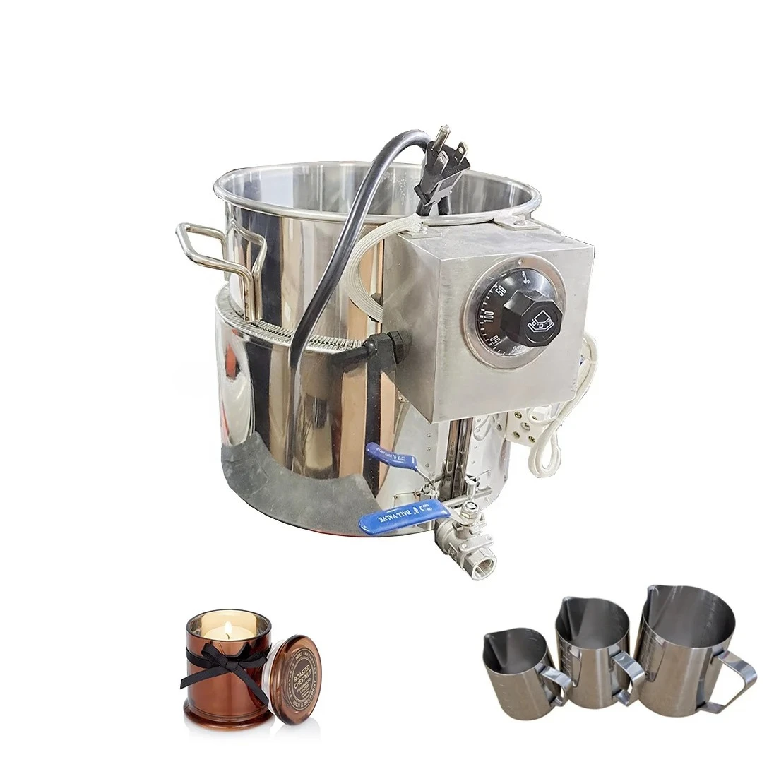 Desktop Candle Making Machine Wholesale Melting Tanks 10L Stainless Steel Bee Wax Melter Small Candle Machine Heater