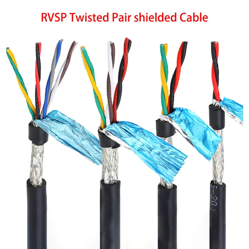 RVSP Twisted Pair Shielded Cable1/5/10M STP 26 24 22 20 18AWG 2/4/6/8C RS485 Signal Control Wire Audio/speaker/microphone cable