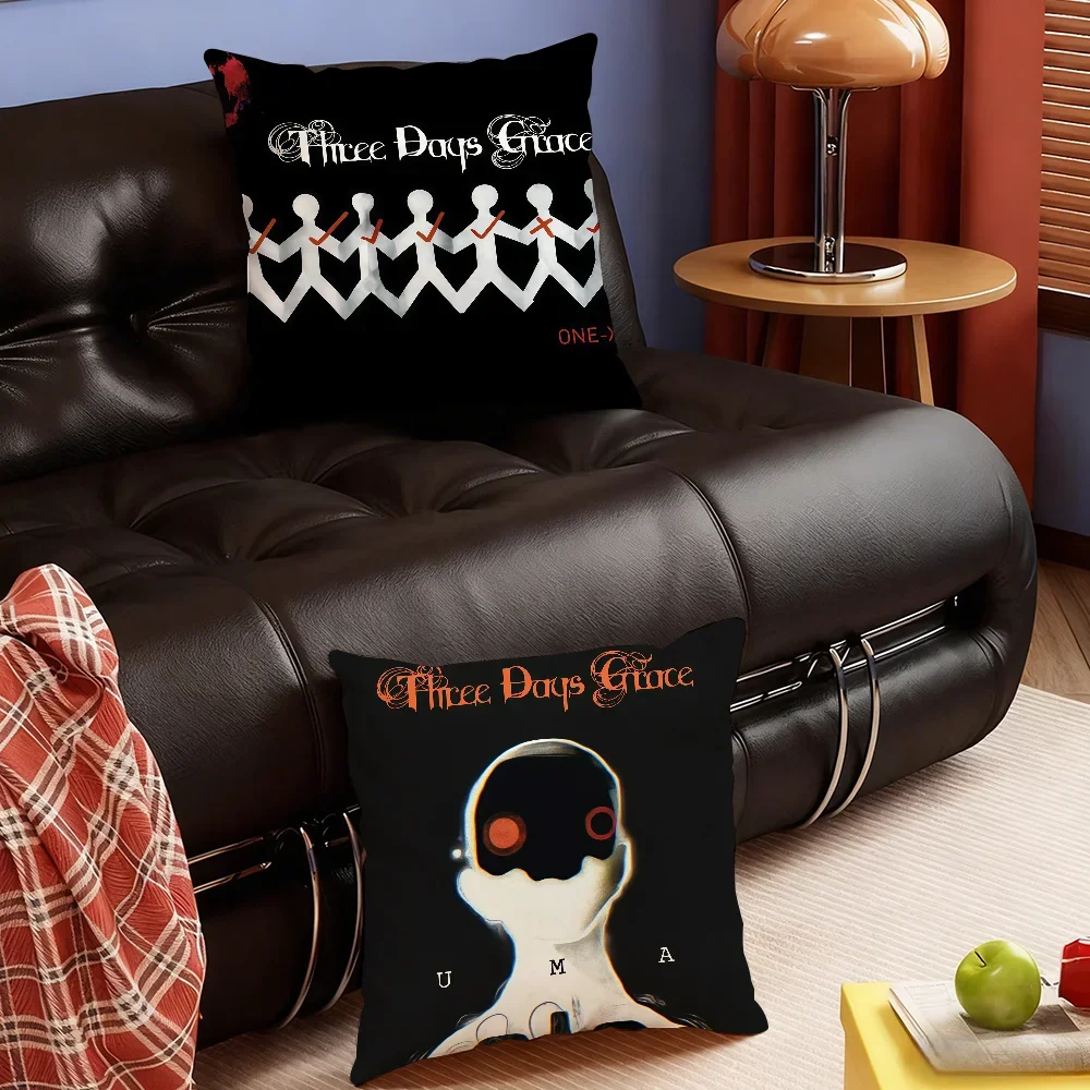 Band T-Three D-Days G-Grace-S cushion cover Soft Smooth Pillow Case Hidden Zipper Washable Decorative Couch Office Gift