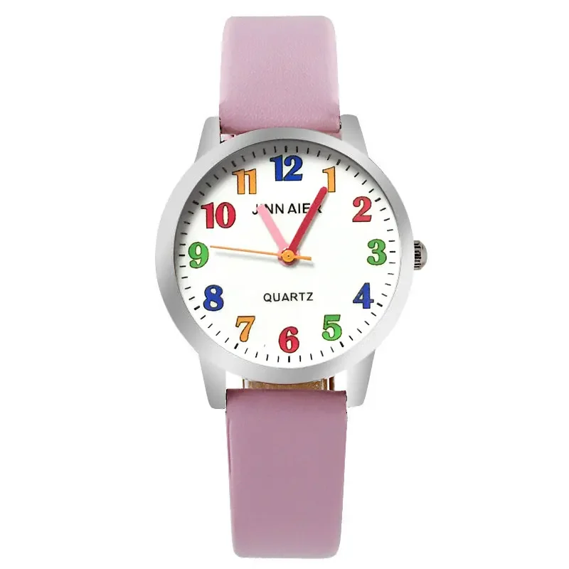 Reloj de pulsera de cuarzo para niños, relojes de marca de moda para niños, niños, niñas, estudiantes, placa de reloj Multicolor