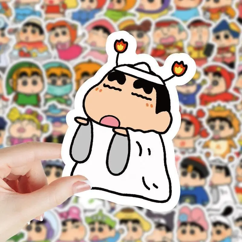 Crayon Shin-chan Cartoon Cute 100pcs Sticker Kawaii Student DIY Emoticon Pack Decoration Sticker Card Anime Peripheral Wholesale