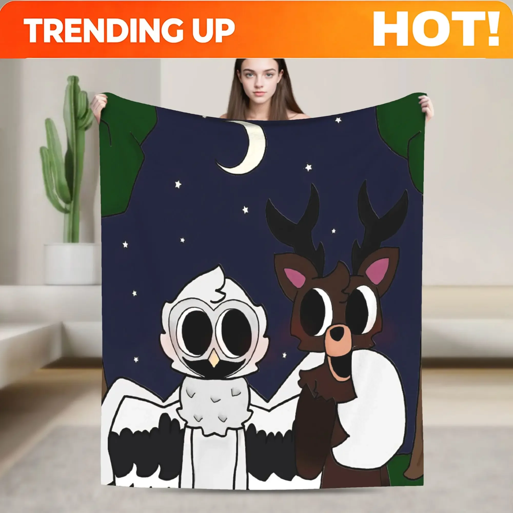 Custom 99 Nights In The Forest Blanket Survival Horror Games Plush Vintage Breathable Throw Blankets For Home Textile Decor