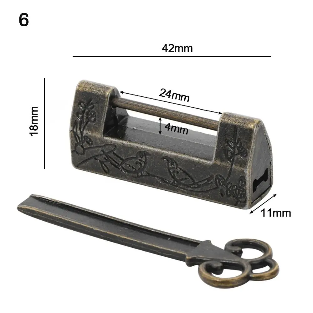 Decorative Zinc Alloy Vintage Lock Antique Mini Small Lock Head Retro Padlock Wooden Box