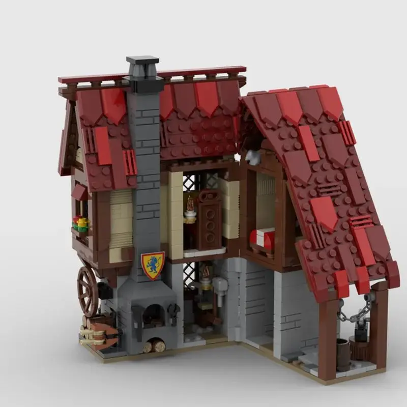 

NEW825PCS City Hot Selling Medieval Village Moc Modular Blacksmith Building DIY creative ideas Children Toy birthday Gift Blocks