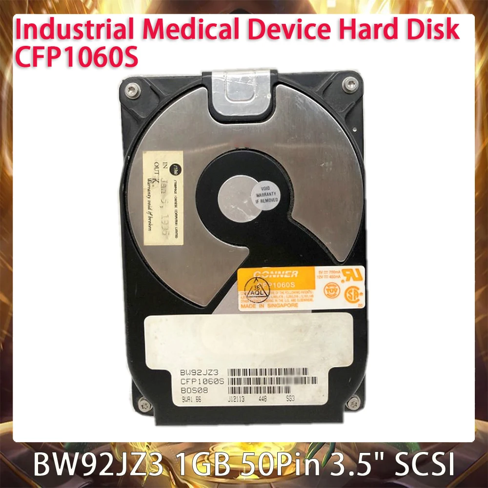 Disco rígido industrial original cfp1060s do dispositivo médico para seagate bw92jz3 1gb 50pin 3.5 "o disco rígido scsi funciona perfeitamente