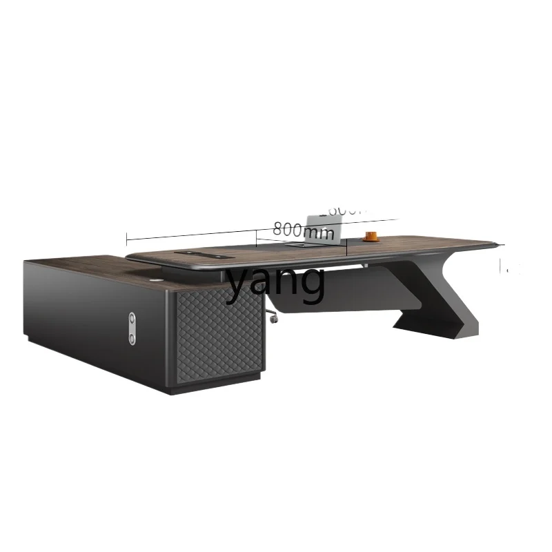 

LMM high-end paint boss table office table and chair combination simple modern supervisor table
