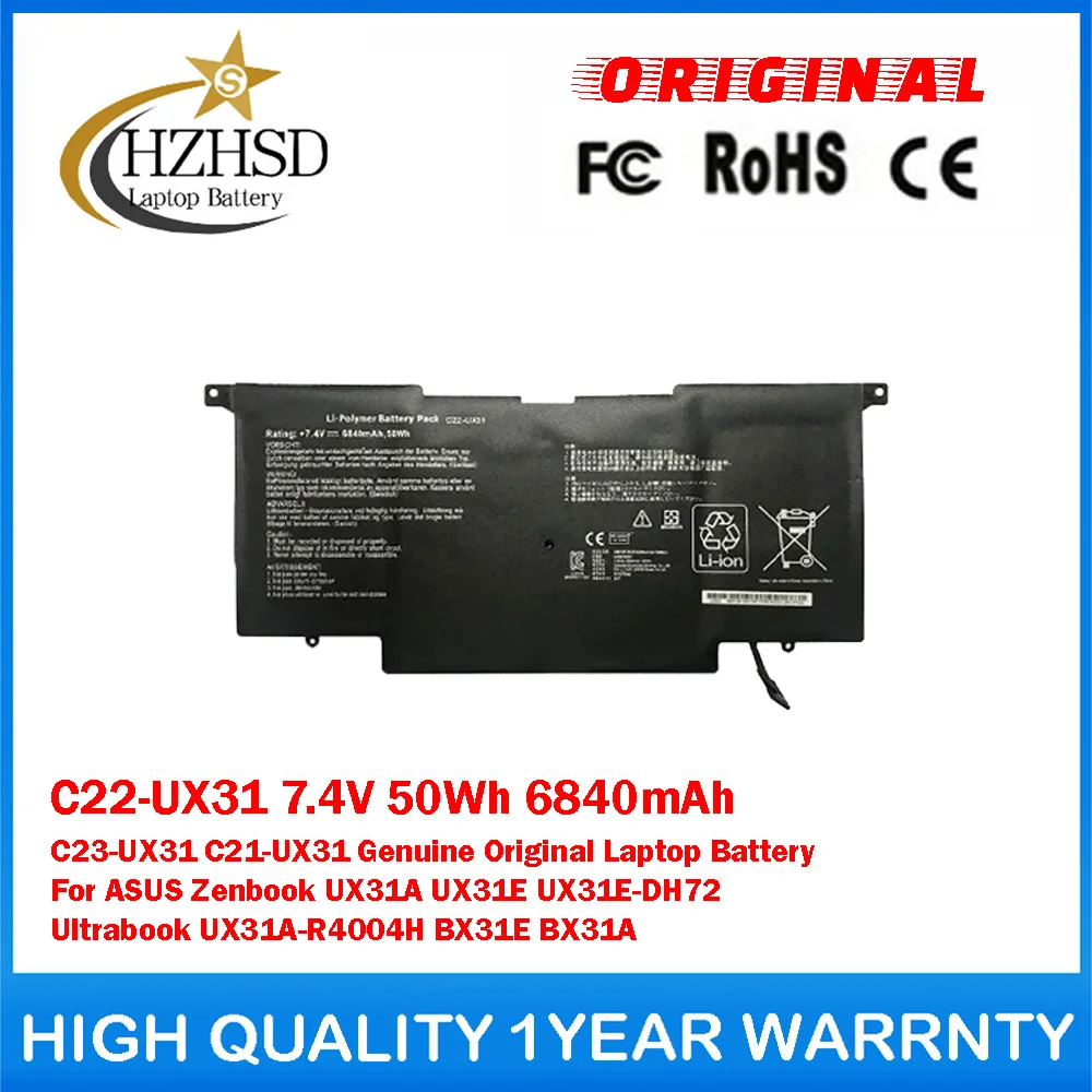 

C22-UX31 7.4V 50Wh 6840mAh C23-UX31 C21-UX31 Genuine Original Laptop Battery For ASUS Zenbook UX31A UX31E Ultrabook UX31A-R4004H