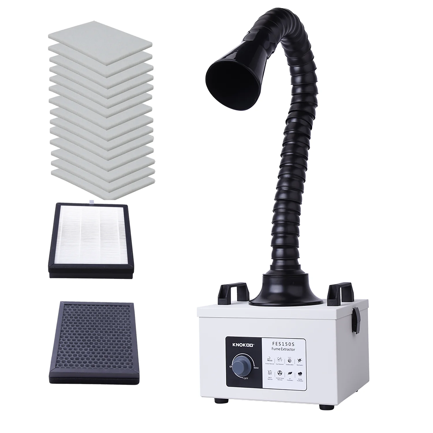 100W Motor Laser Smoke Purifier with HEPA Filter 14PCS Pre Filter Mobile Fume Extractor for Industrial Use-New