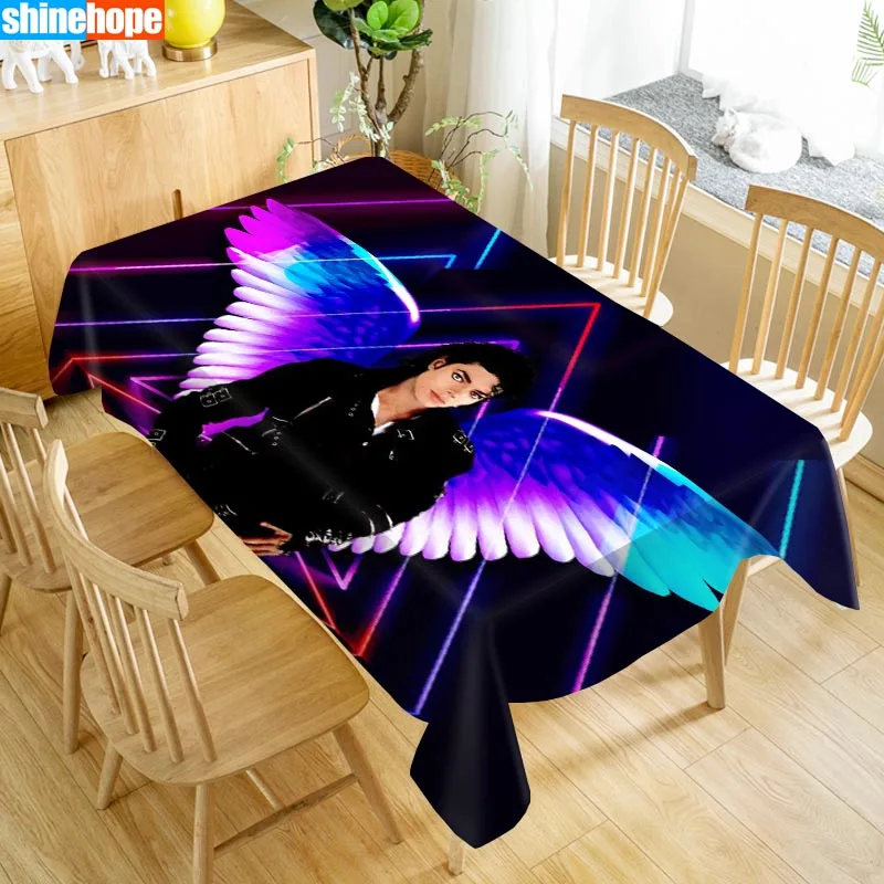 New Arrival Custom Michael Jackson Table Cloth Waterproof Oxford Fabric Rectangular Tablecloth Home Party Tablecloth