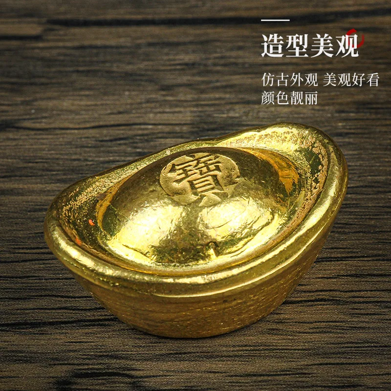 

Ingot Pure Gold Ancient Gold Ingot Gold Bar Gold Bullion Home Decor Antique Collectible Craft Exquisite Ornament