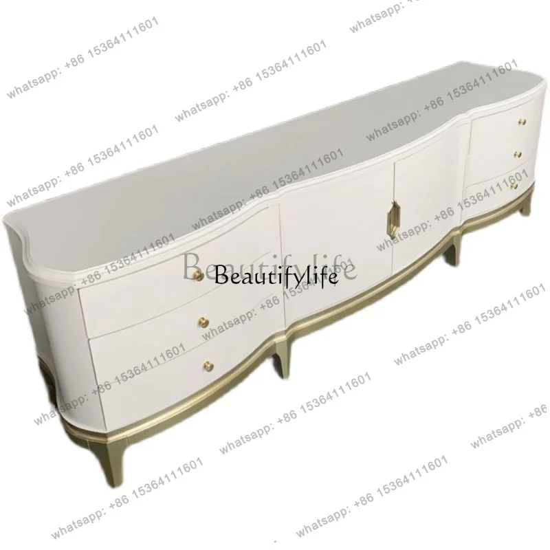 

FG10-*Modern light luxury solid wood living room villa high-end TV cabinet American storage low floor cabinet