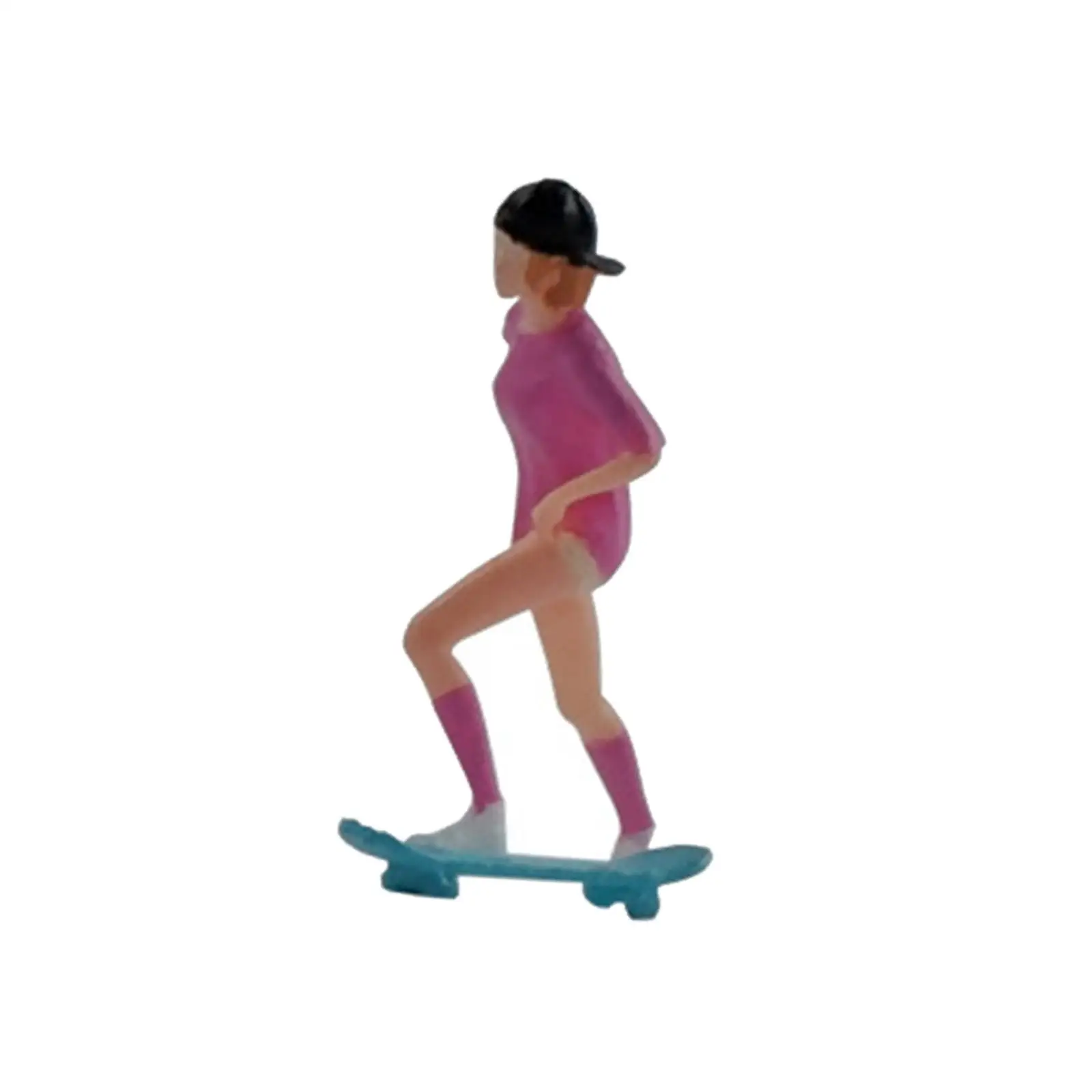 Figura do skate da menina, 1:64, modelo miniatura