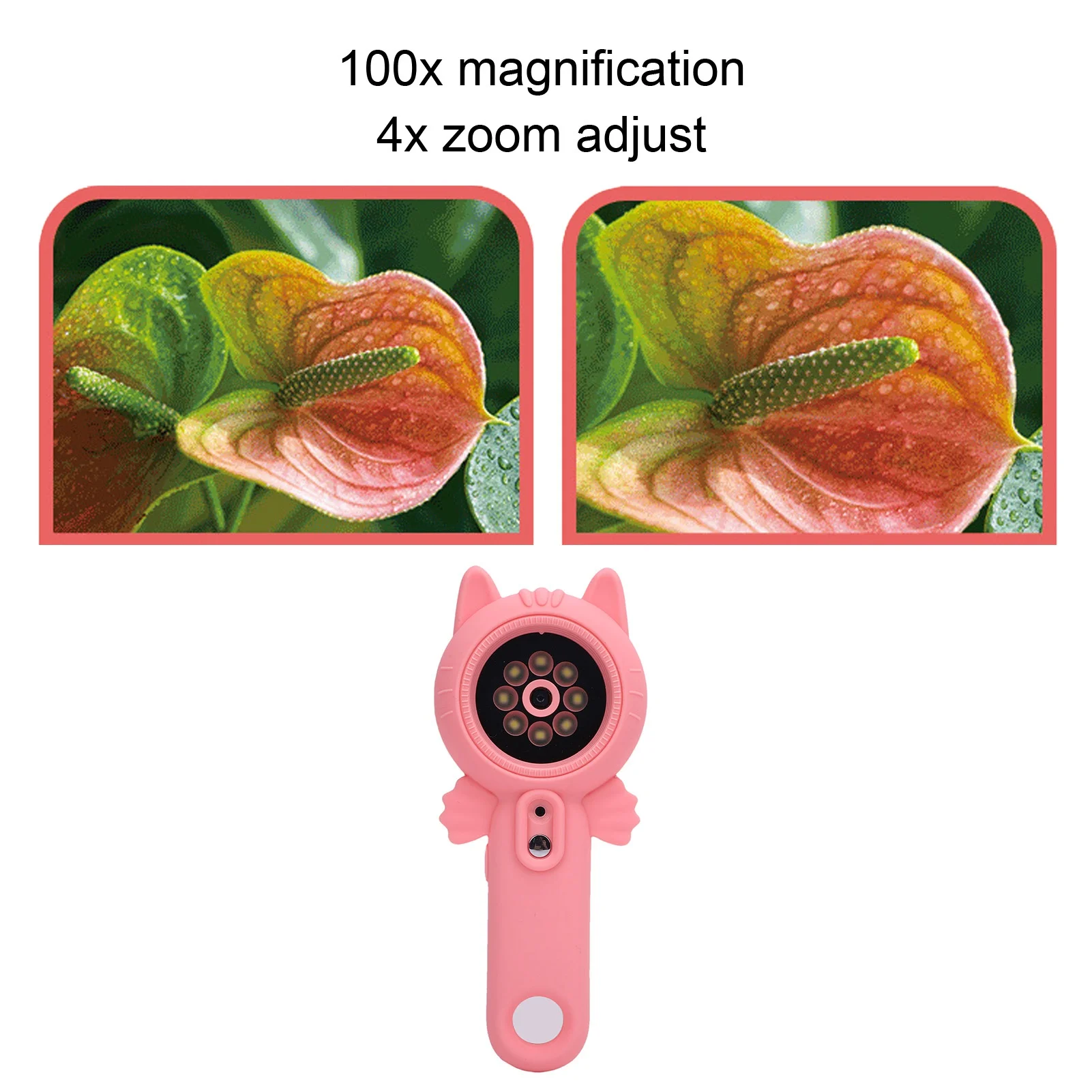 16x Magnification Handheld Digital Microscope Camera 4x Zoom 2 Inch Screen 1080P Pocket Magnifying Glass Photo Video Recording
