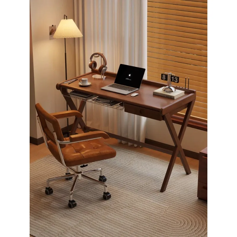 

Стол Nakajima из цельного дерева, бытовой ретро, небольшой квартирный стол, компьютер, ученик младших классов, письмо, обучение